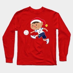 England football Christmas elf. Football World Cup soccer t-shirt Long Sleeve T-Shirt